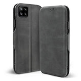 Robuste Klapphülle für Samsung Galaxy A22 5G mit Magnetverschluss in Grau