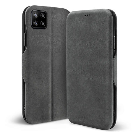 Robuste Klapphülle für Samsung Galaxy A22 5G mit Magnetverschluss in Grau