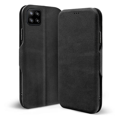 Robuste Klapphülle für Samsung Galaxy A22 5G mit Magnetverschluss in Schwarz