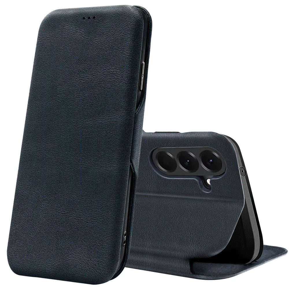 Robuste Klapphülle für Samsung Galaxy A27 5G mit Magnetverschluss in Blau