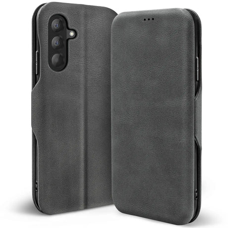 Robuste Klapphülle für Samsung Galaxy A27 5G mit Magnetverschluss in Grau