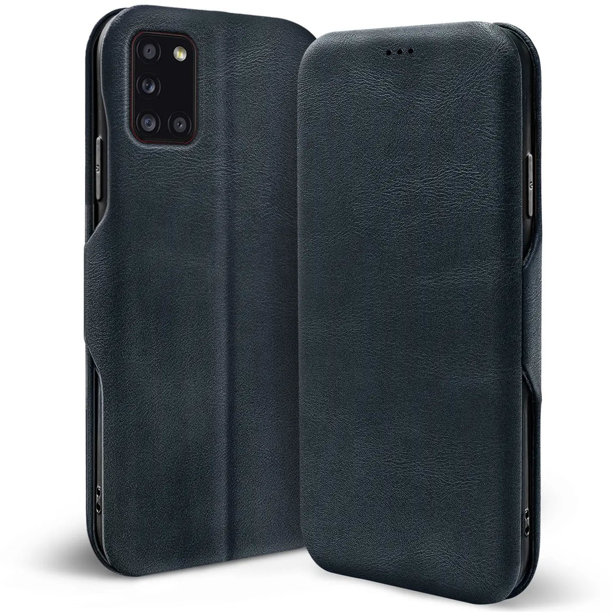 Robuste Klapphülle für Samsung Galaxy A31 mit Magnetverschluss in Blau