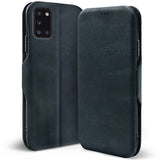 Robuste Klapphülle für Samsung Galaxy A31 mit Magnetverschluss in Blau