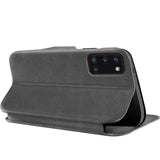 Robuste Klapphülle für Samsung Galaxy A31 mit Magnetverschluss in Grau