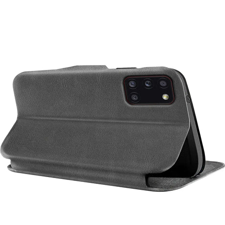 Robuste Klapphülle für Samsung Galaxy A31 mit Magnetverschluss in Grau