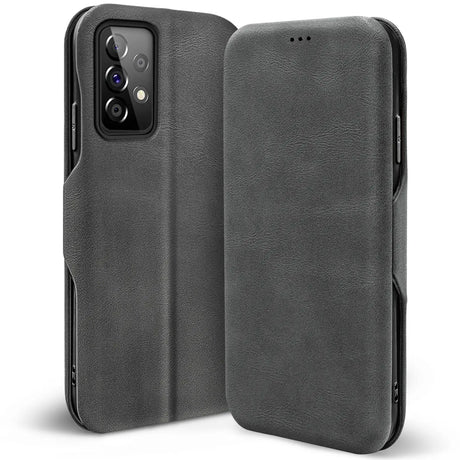 Robuste Klapphülle für Samsung Galaxy A33 5G mit Magnetverschluss in Grau