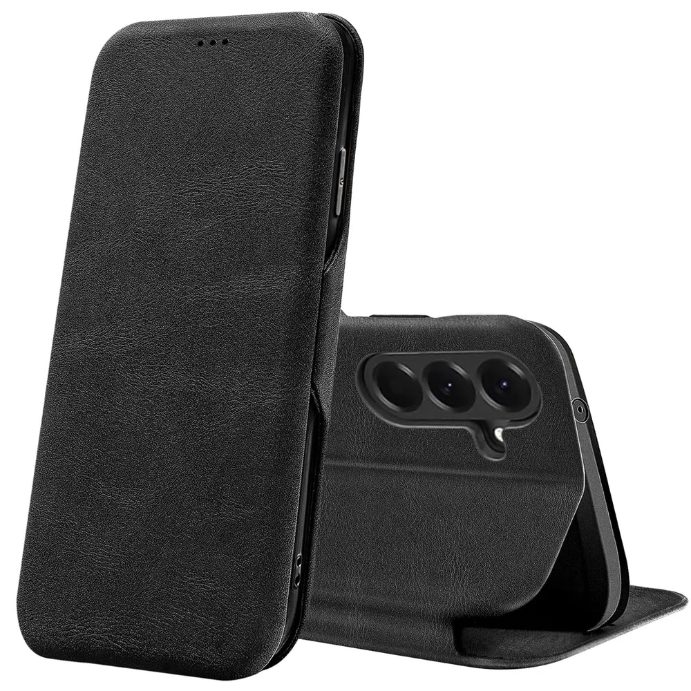 Robuste Klapphülle für Samsung Galaxy A37 5G mit Magnetverschluss in Schwarz