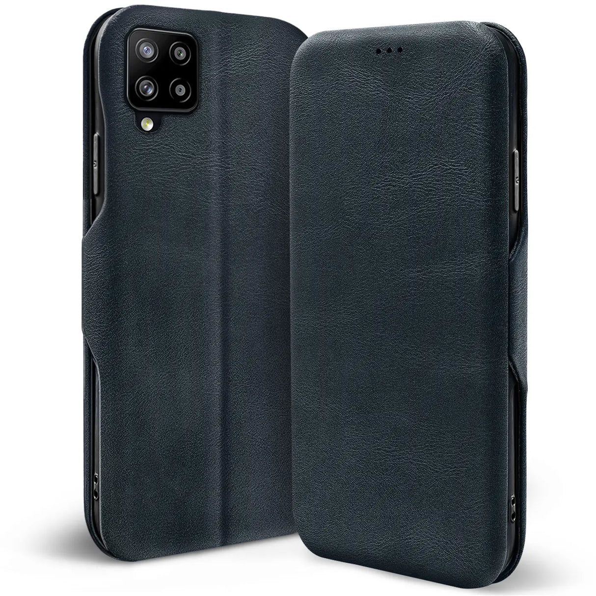 Robuste Klapphülle für Samsung Galaxy A42 5G mit Magnetverschluss in Blau