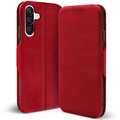 Robuste Klapphülle für Samsung Galaxy A56 5G mit Magnetverschluss in Rot