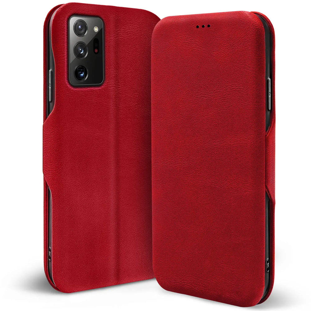 Robuste Klapphülle für Samsung Galaxy Note 20 Ultra mit Magnetverschluss in Rot