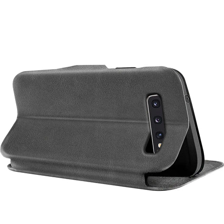 Robuste Klapphülle für Samsung Galaxy S10 mit Magnetverschluss in Grau