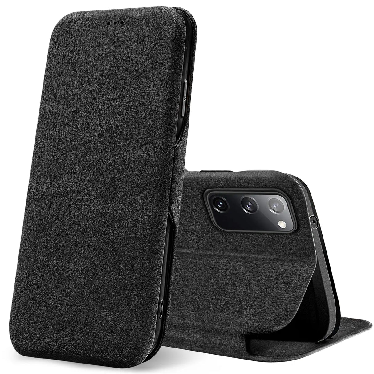 Robuste Klapphülle für Samsung Galaxy S20 FE mit Magnetverschluss in Schwarz