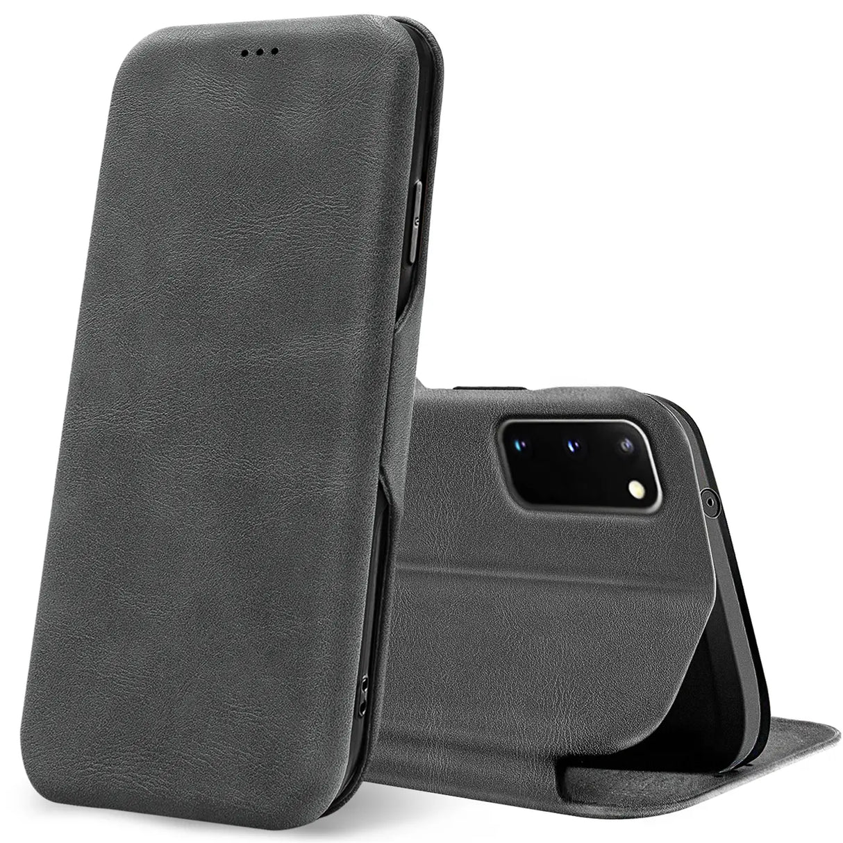 Robuste Klapphülle für Samsung Galaxy S20 mit Magnetverschluss in Grau