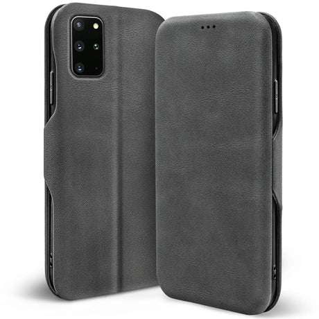Robuste Klapphülle für Samsung Galaxy S20 Plus mit Magnetverschluss in Grau