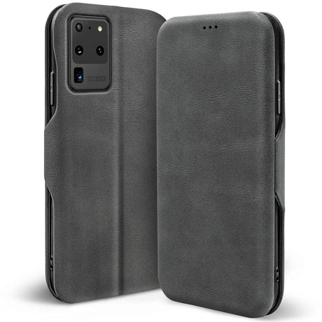 Robuste Klapphülle für Samsung Galaxy S20 Ultra mit Magnetverschluss in Grau