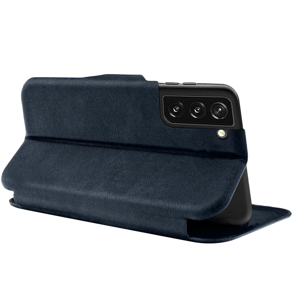 Robuste Klapphülle für Samsung Galaxy S21 mit Magnetverschluss in Blau