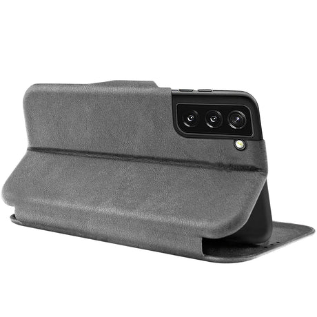Robuste Klapphülle für Samsung Galaxy S21 Plus mit Magnetverschluss in Grau