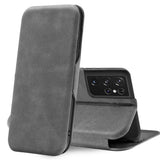 Robuste Klapphülle für Samsung Galaxy S21 Ultra mit Magnetverschluss in Grau