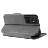 Robuste Klapphülle für Samsung Galaxy S21 Ultra mit Magnetverschluss in Grau