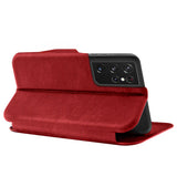 Robuste Klapphülle für Samsung Galaxy S21 Ultra mit Magnetverschluss in Rot