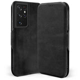 Robuste Klapphülle für Samsung Galaxy S21 Ultra mit Magnetverschluss in Schwarz