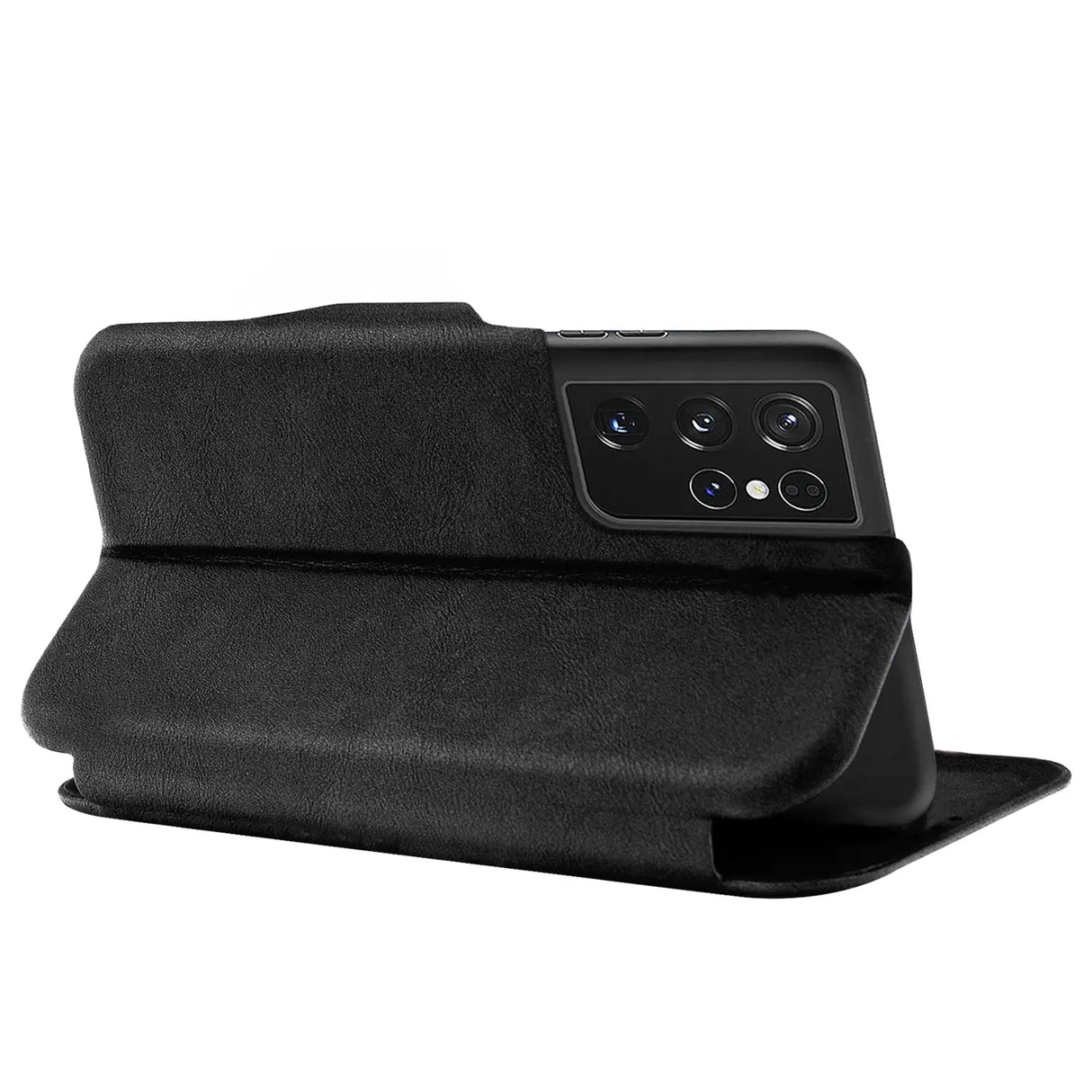 Robuste Klapphülle für Samsung Galaxy S21 Ultra mit Magnetverschluss in Schwarz
