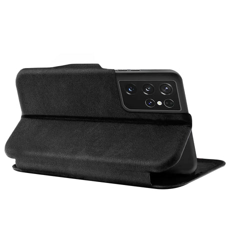 Robuste Klapphülle für Samsung Galaxy S21 Ultra mit Magnetverschluss in Schwarz