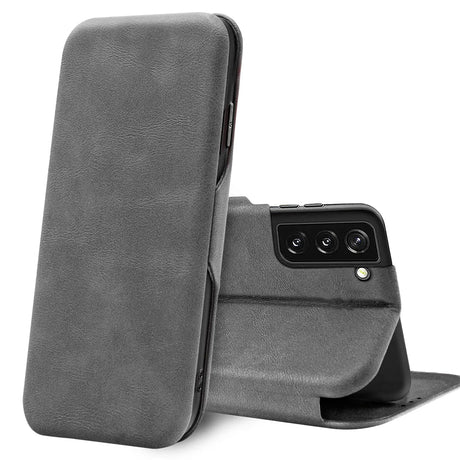 Robuste Klapphülle für Samsung Galaxy S22 mit Magnetverschluss in Grau