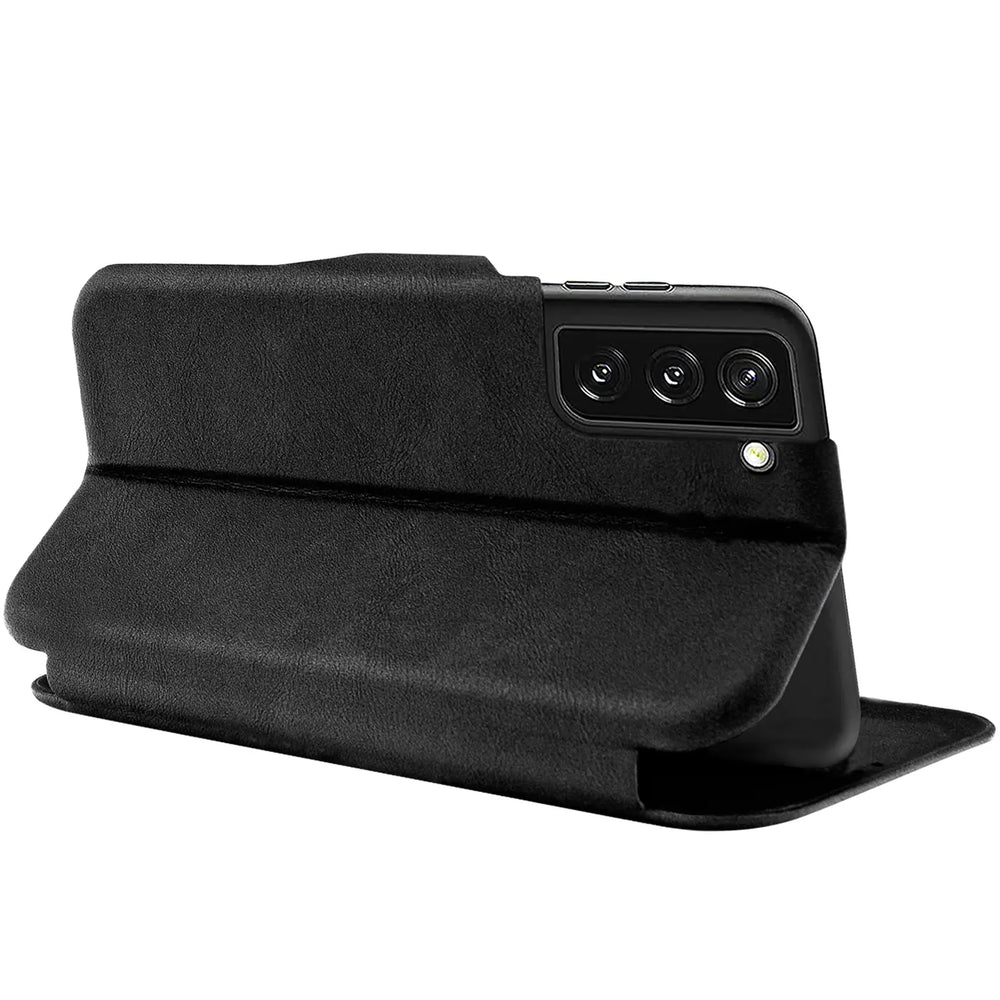 Robuste Klapphülle für Samsung Galaxy S22 Plus mit Magnetverschluss in Schwarz