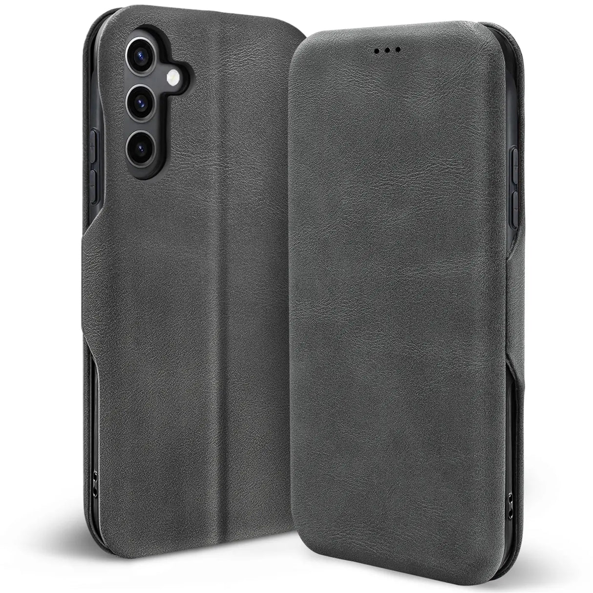 Robuste Klapphülle für Samsung Galaxy S24 Plus mit Magnetverschluss in Grau