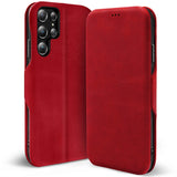 Robuste Klapphülle für Samsung Galaxy S24 Ultra mit Magnetverschluss in Rot