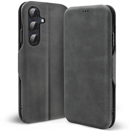 Robuste Klapphülle für Samsung Galaxy S26 Plus mit Magnetverschluss in Grau