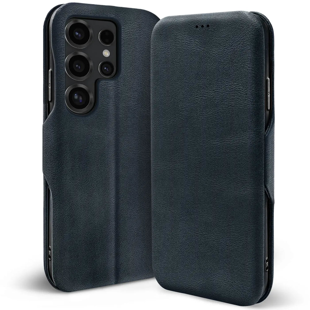 Robuste Klapphülle für Samsung Galaxy S26 Ultra mit Magnetverschluss in Blau