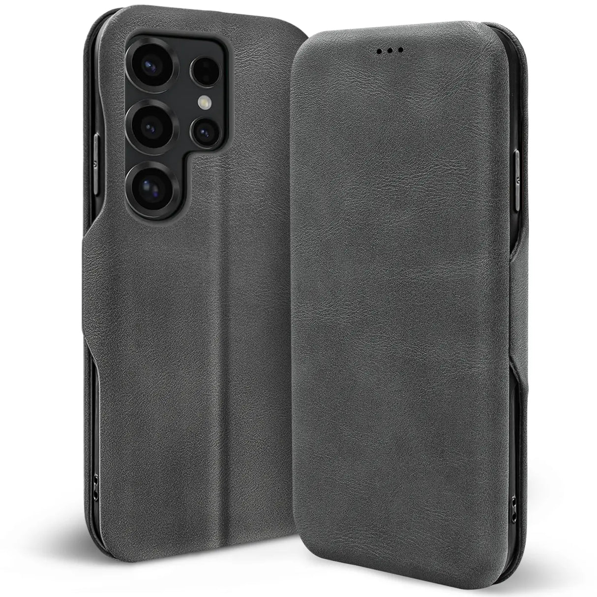 Robuste Klapphülle für Samsung Galaxy S26 Ultra mit Magnetverschluss in Grau