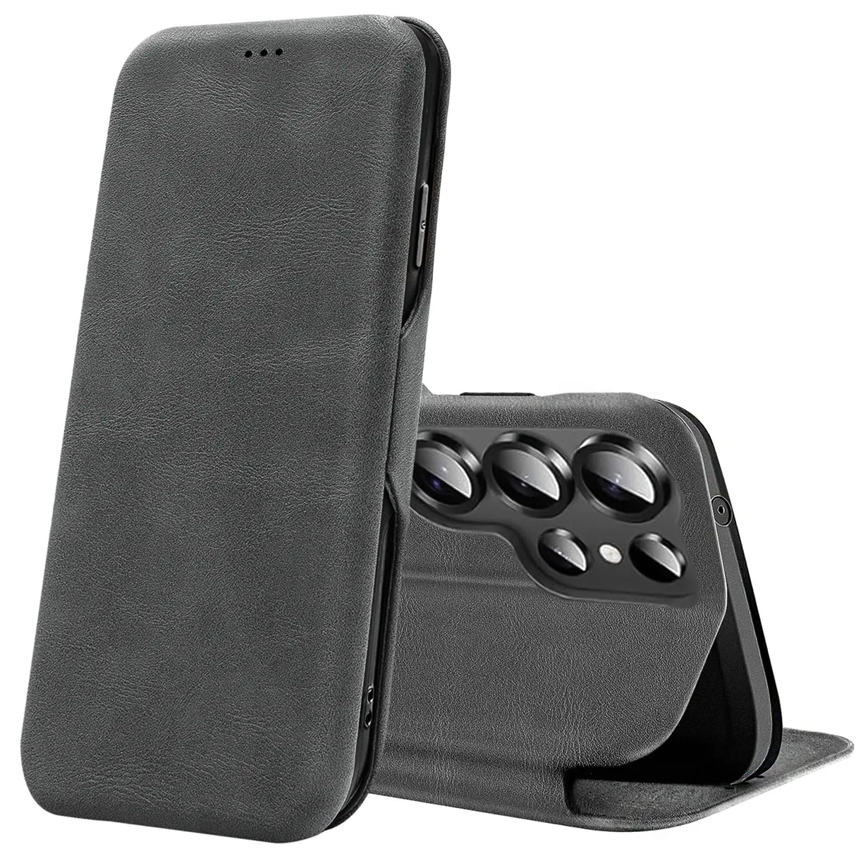 Robuste Klapphülle für Samsung Galaxy S26 Ultra mit Magnetverschluss in Grau