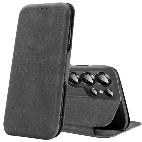 Robuste Klapphülle für Samsung Galaxy S26 Ultra mit Magnetverschluss in Grau