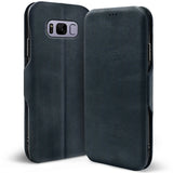 Robuste Klapphülle für Samsung Galaxy S8 mit Magnetverschluss in Blau