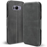 Robuste Klapphülle für Samsung Galaxy S8 Plus mit Magnetverschluss in Grau