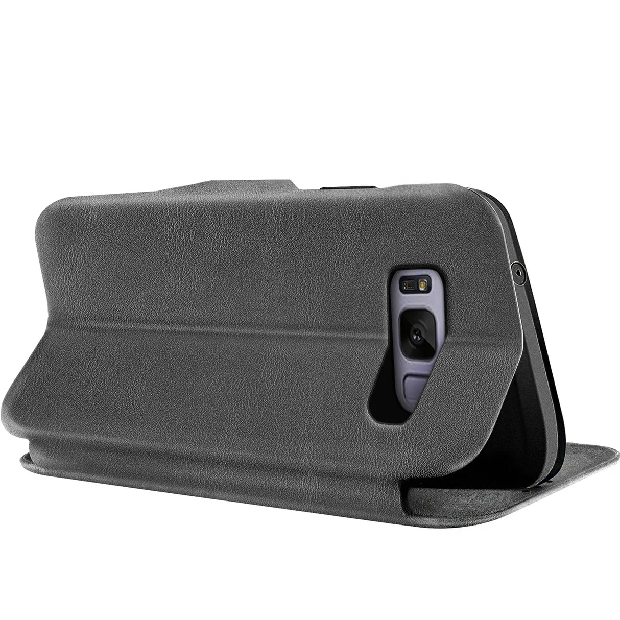 Robuste Klapphülle für Samsung Galaxy S8 Plus mit Magnetverschluss in Grau