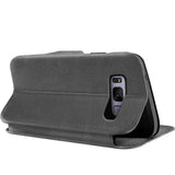 Robuste Klapphülle für Samsung Galaxy S8 Plus mit Magnetverschluss in Grau