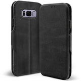 Robuste Klapphülle für Samsung Galaxy S8 mit Magnetverschluss in Schwarz
