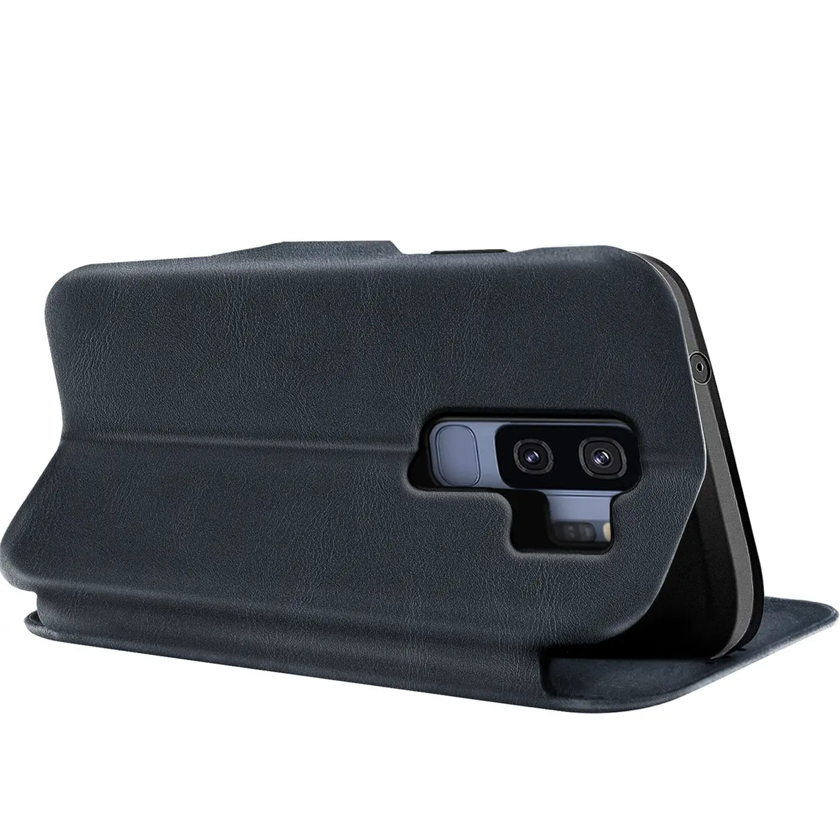 Robuste Klapphülle für Samsung Galaxy S9 Plus mit Magnetverschluss in Blau