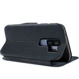 Robuste Klapphülle für Samsung Galaxy S9 Plus mit Magnetverschluss in Blau