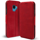 Robuste Klapphülle für Samsung Galaxy S9 mit Magnetverschluss in Rot
