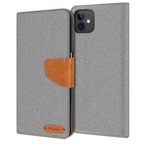 iPhone 11 Klapphülle im Jeanslook mit Karten- und Geldfach