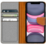 iPhone 11 Klapphülle im Jeanslook mit Karten- und Geldfach