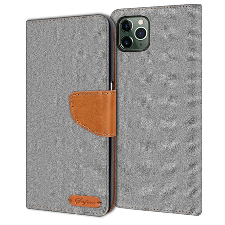 iPhone 11 Pro Klapphülle im Jeanslook mit Karten- und Geldfach