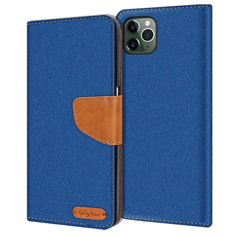 iPhone 11 Pro Max Klapphülle im Jeanslook mit Karten- und Geldfach