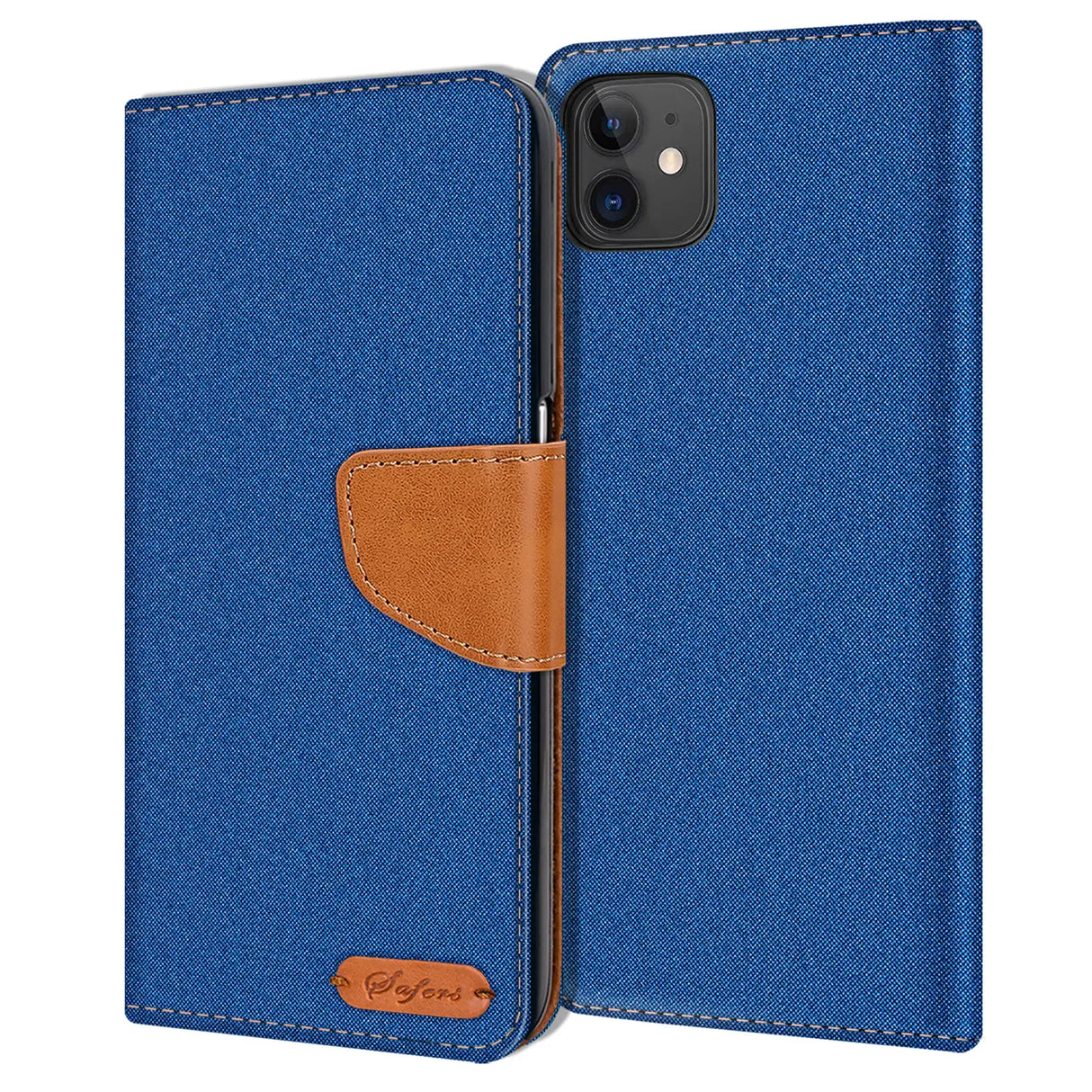 iPhone 12 Mini Klapphülle im Jeanslook mit Karten- und Geldfach