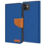 iPhone 12 Mini Klapphülle im Jeanslook mit Karten- und Geldfach